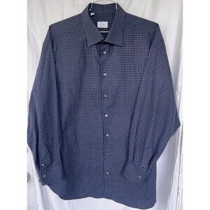Brioni Shirt Men's Size 48 Blue Plaid Long Sleeve Button Down Check Pocket Luxe